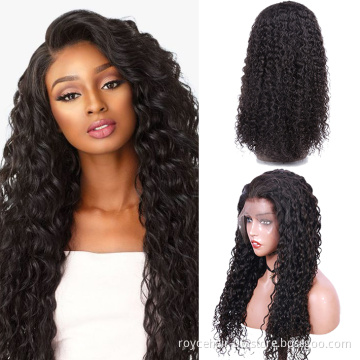 Curly Human Hair Lace Closure Wig Vendor, Factory Price 150 180 Density Cambodian Virgin Hair Unprocessed 4x4 Lace Front Wig